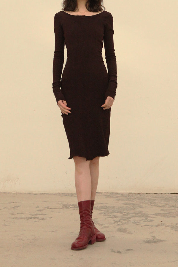 marc le bihan 21923 stretch dress aubergine